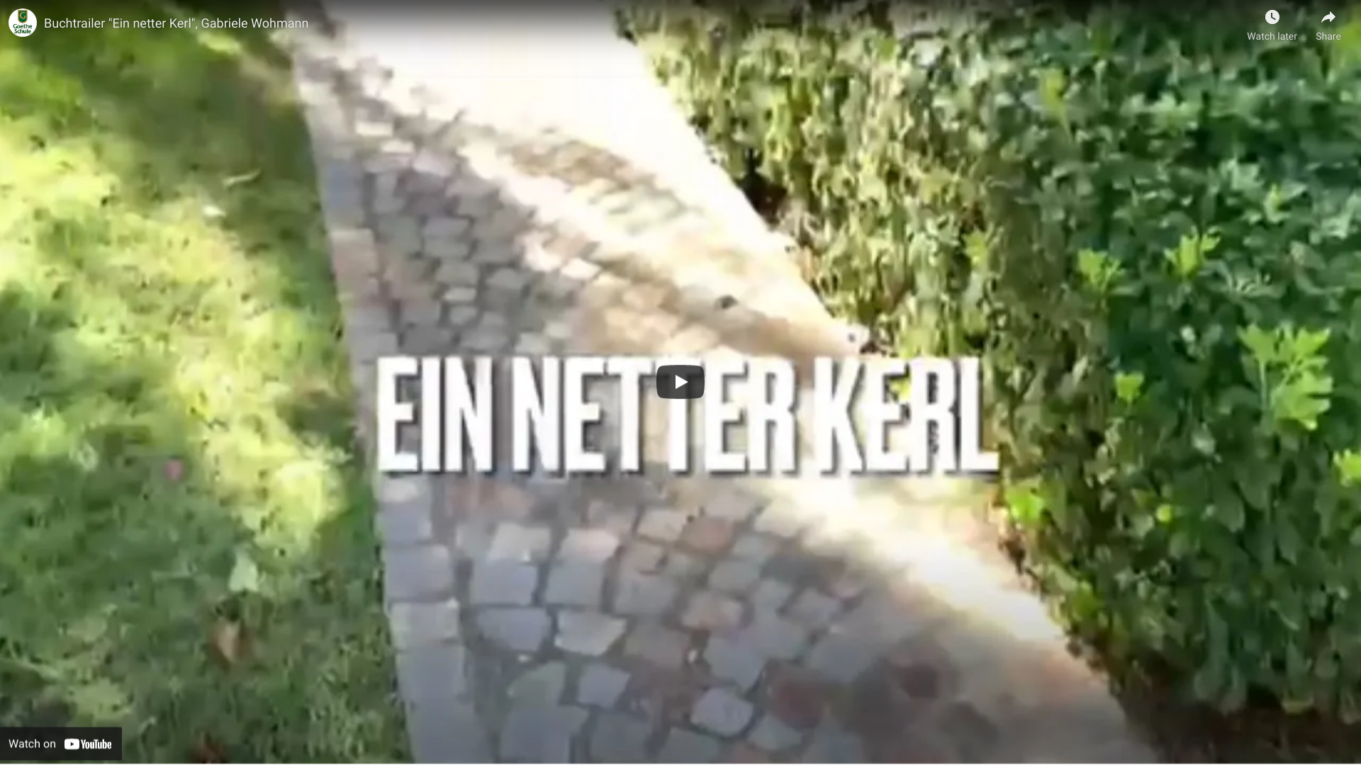 Booktrailer: «Ein netter Kerl» | Goethe-Schule